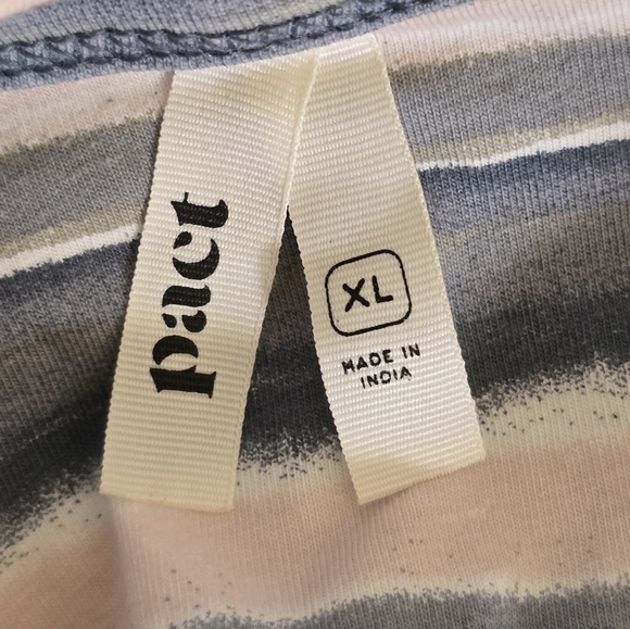 Pact Fit & Flare Strappy Striped Organic Dress Size XL - Picture 7 of 14